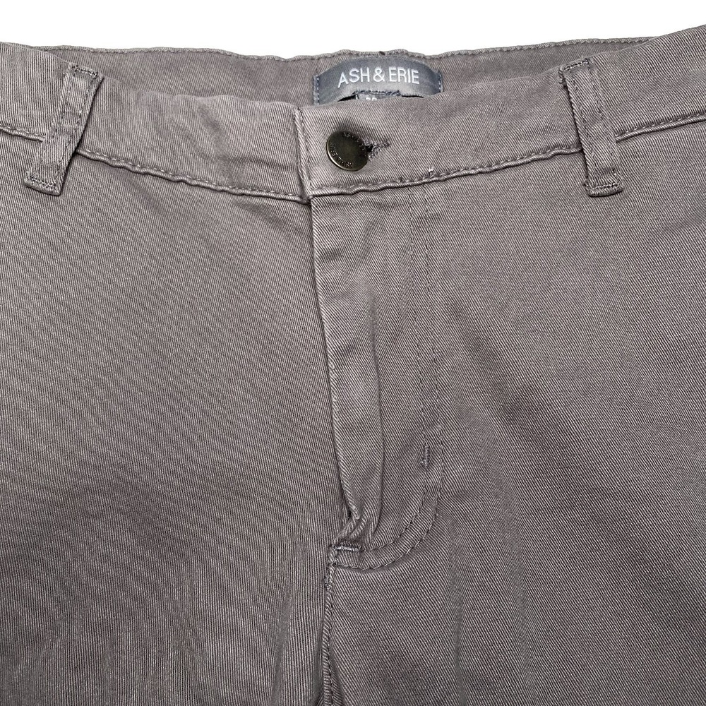Ash Erie Pants 30x28 Mens Chino Flat Front Cotton Blend Twill Gray Normcore